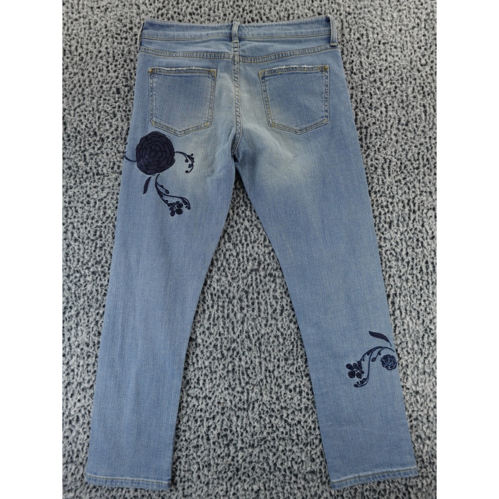 Pilcro‎ Hyphen 28 Womens Light Wash Embroidered Flower Skinny Jeans Size 28 - Picture 14 of 15